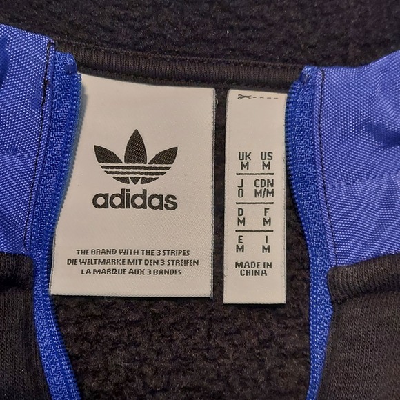 ADIDAS ORIGINALS Adventure Hoodie Polar bear Sweatshirt Black/Blue Men's M‎ - Picture 7 of 7